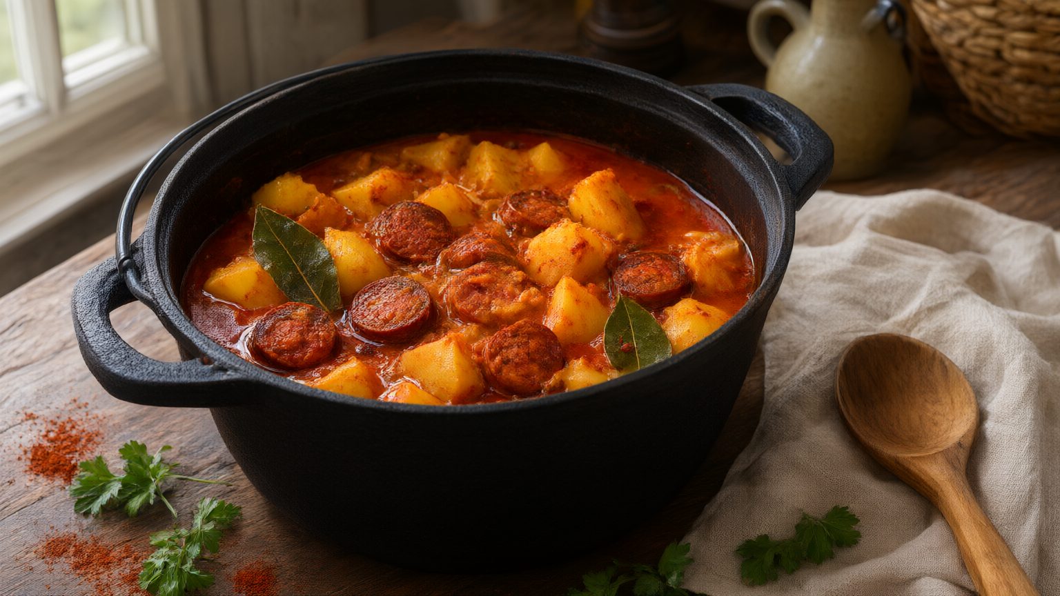 Patatas a la riojana en cocotte