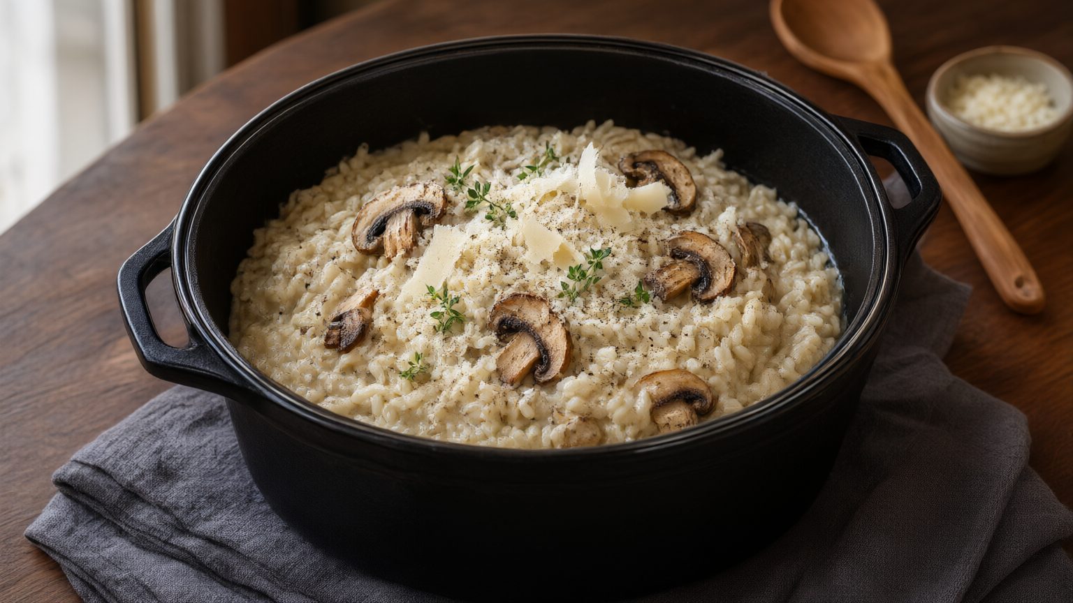 Risotto de setas en cocotte
